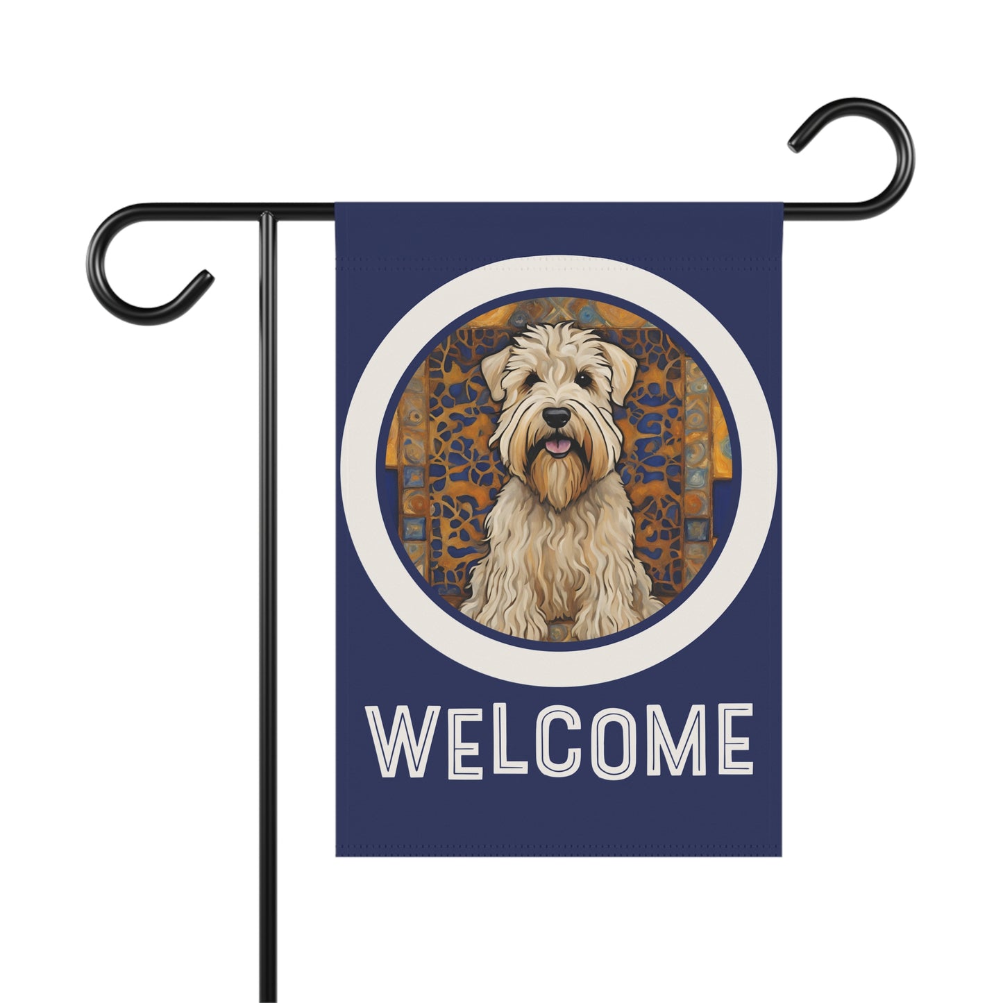 Wheaten Terrier Welcome 2-Sided Garden & House Flag/Banner