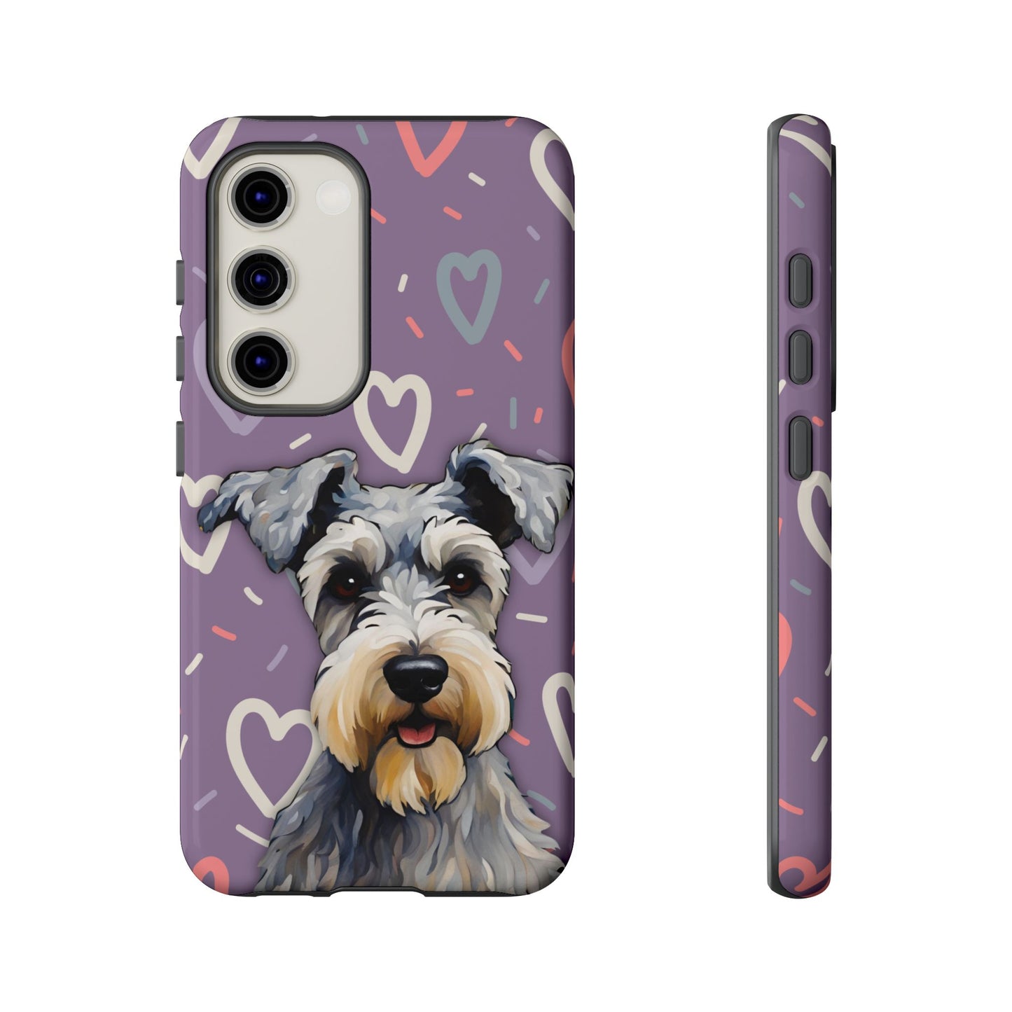 Miniature Schnauzer Love iPhone Samsung Galaxy Google Pixel Glossy Tough Case