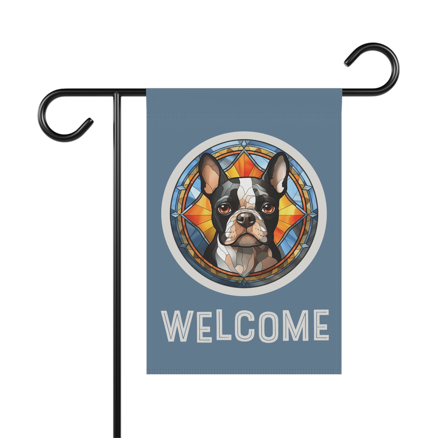 Boston Terrier Welcome 2-Sided Garden & House Flag/Banner