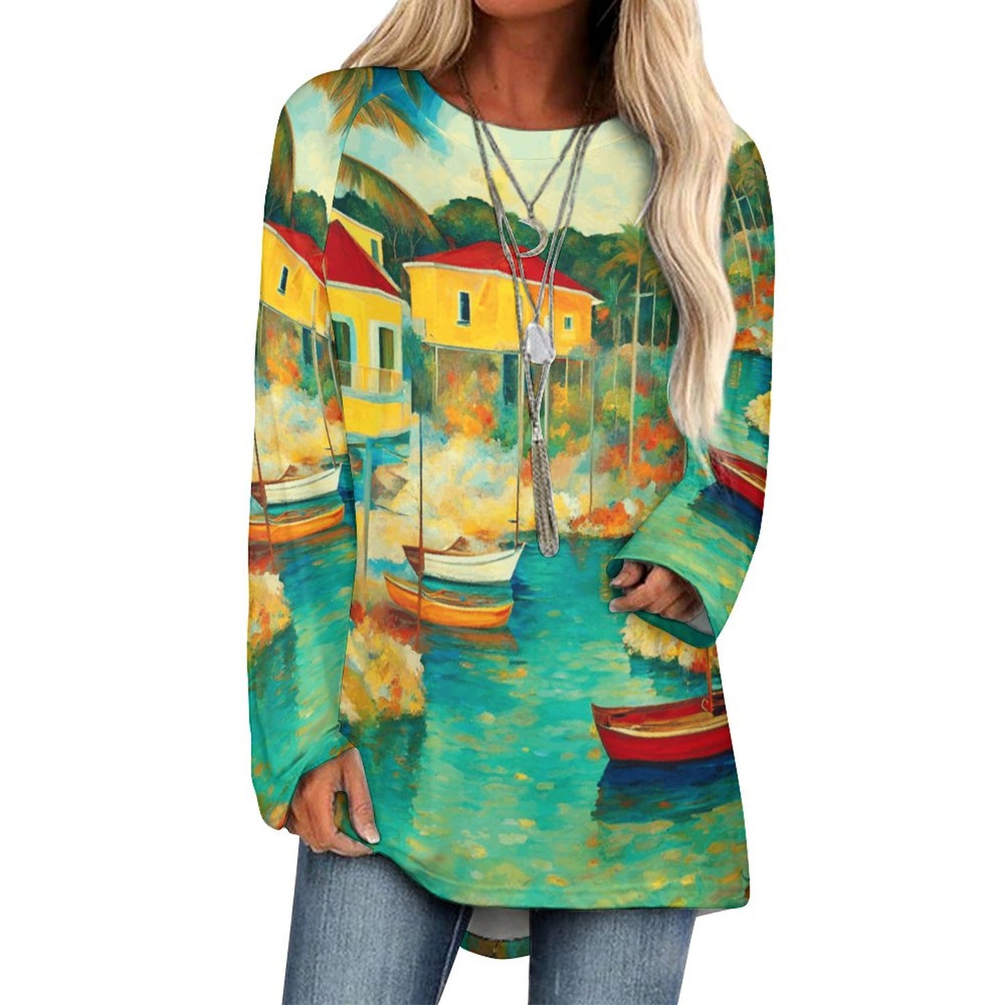 Abacos, Bahamas  Women's Long Sleeve U-Neck T-Shirt