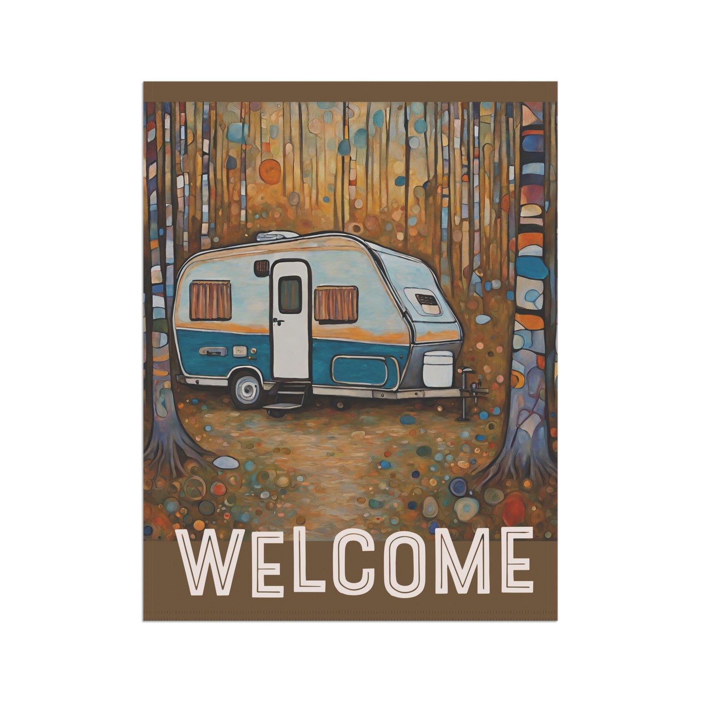 Rustic Camper Welcome 2-Sided Garden & House Flag/Banner