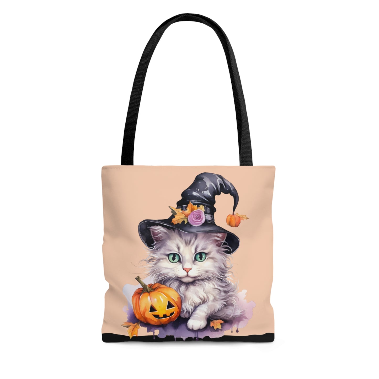 Fluffy White Kitten Halloween Tote Bag