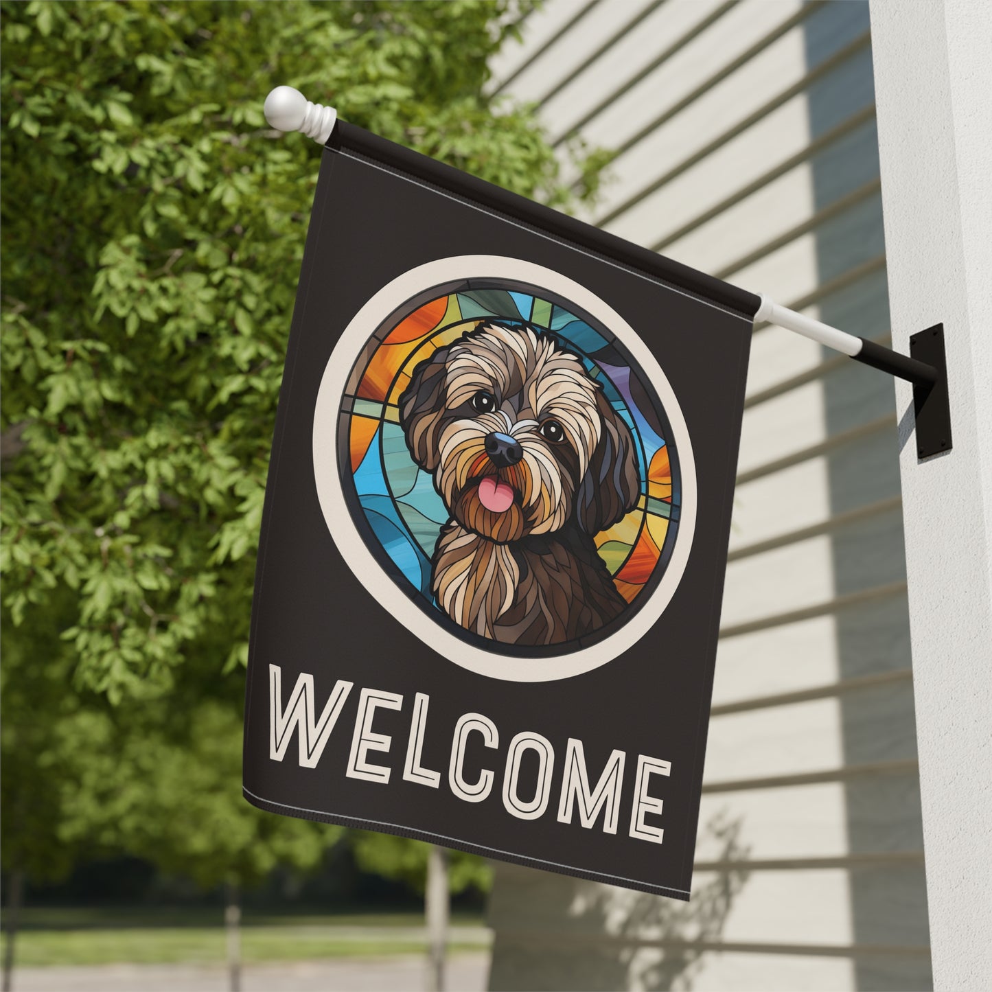 Havanese Welcome 2-Sided Garden & House Flag/Banner