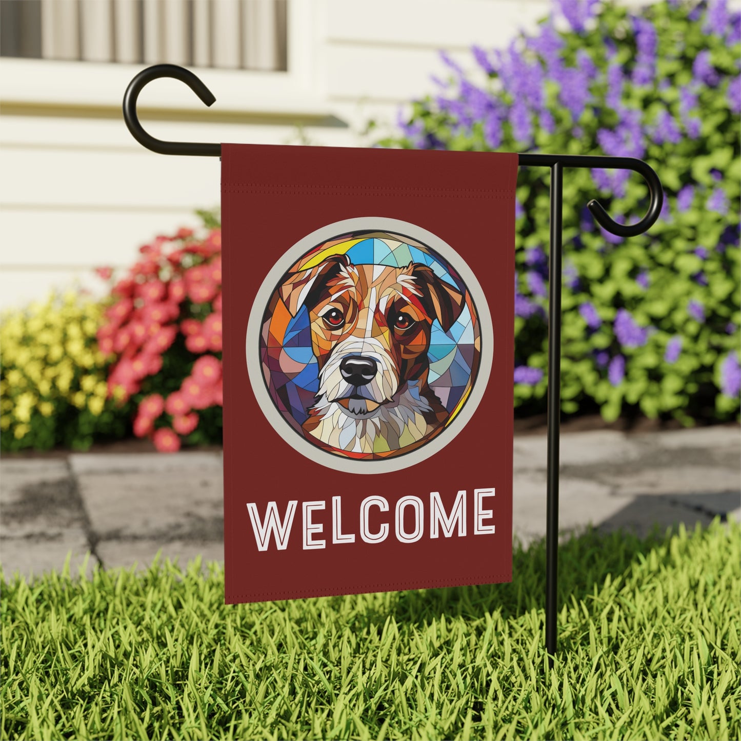 Russell Terrier Welcome 2-Sided Garden & House Flag/Banner