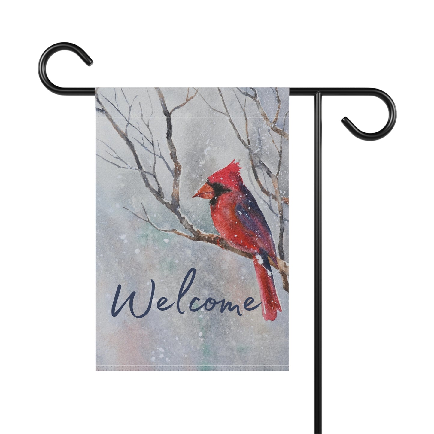 Welcome Winter Cardinal 2-Sided Garden & House Banner