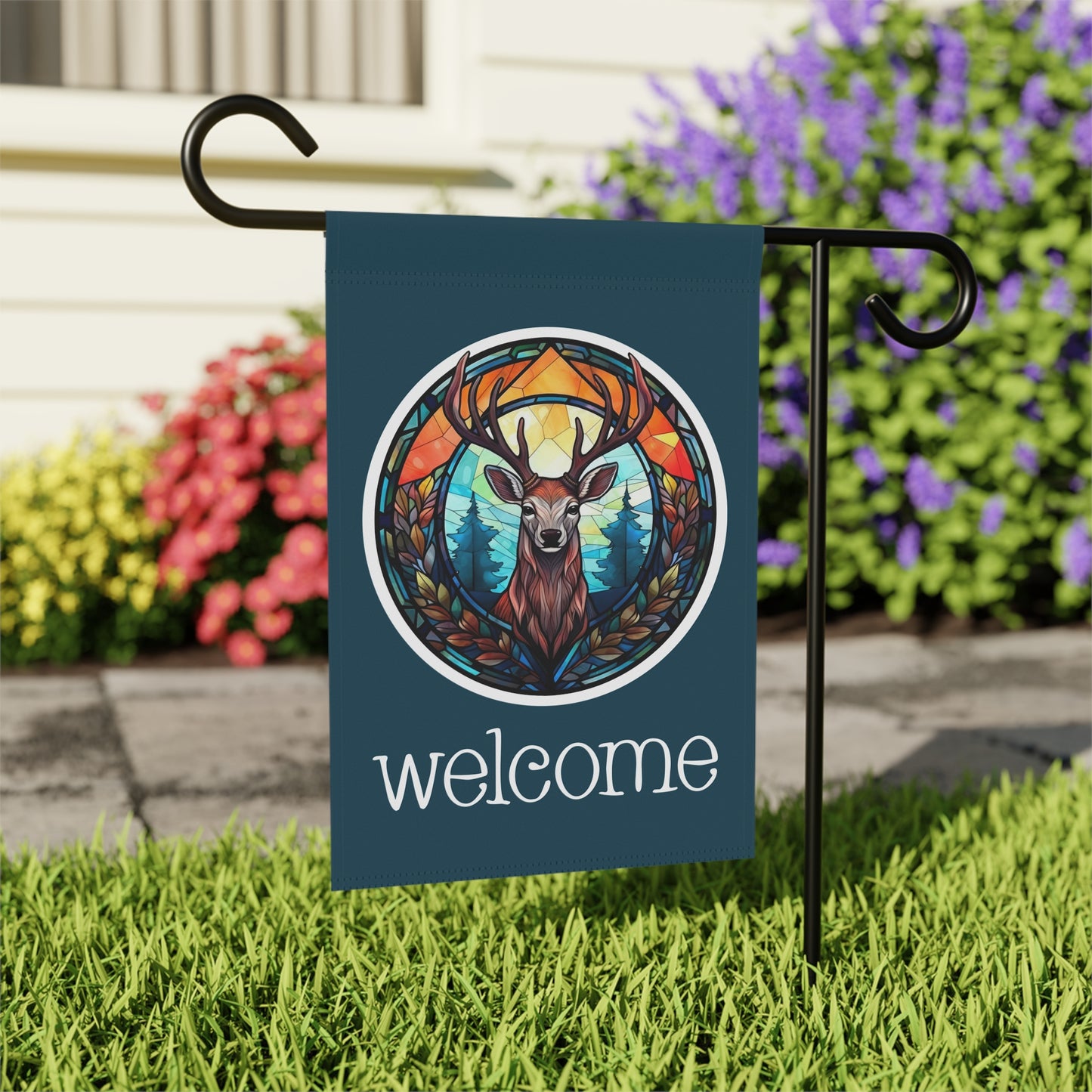 Buck Welcome 2-Sided Garden & House Flag/Banner