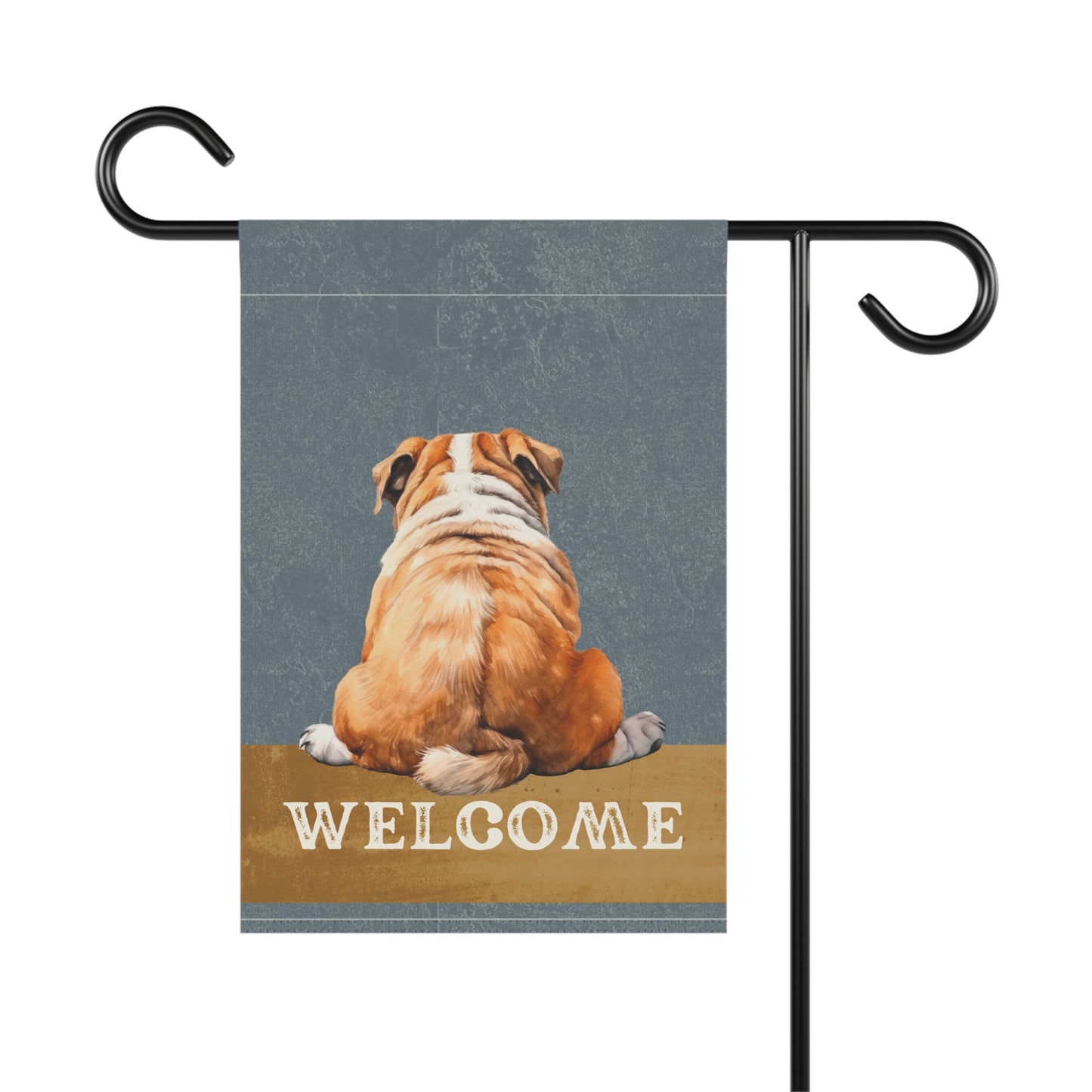 English Bulldog Welcome 2-Sided Garden & House Flag/Banner