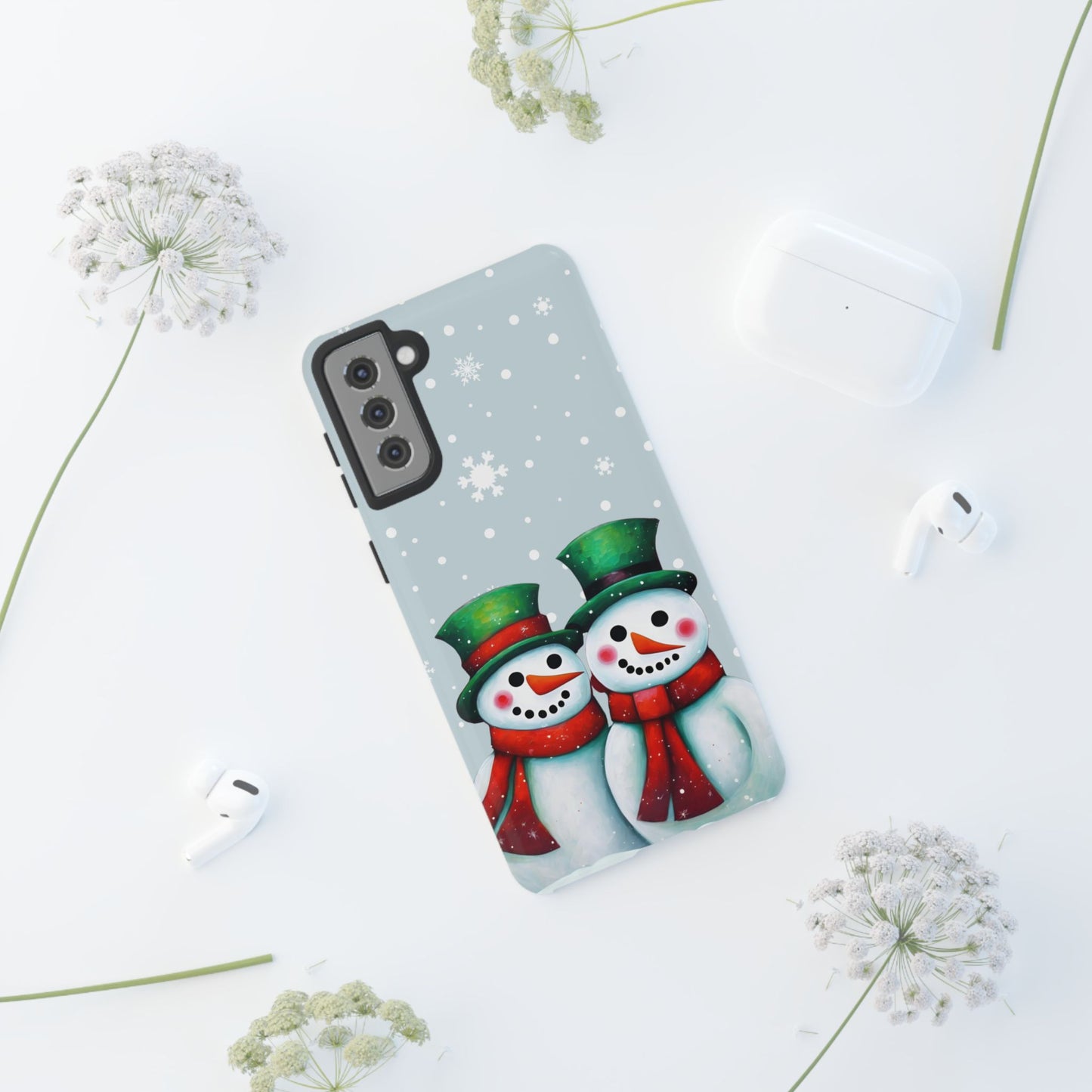 Snowman Couple iPhone Samsung Galaxy Google Pixel Tough Cases