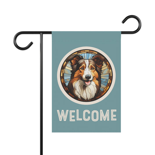 Collie Welcome 2-Sided Garden & House Flag/Banner