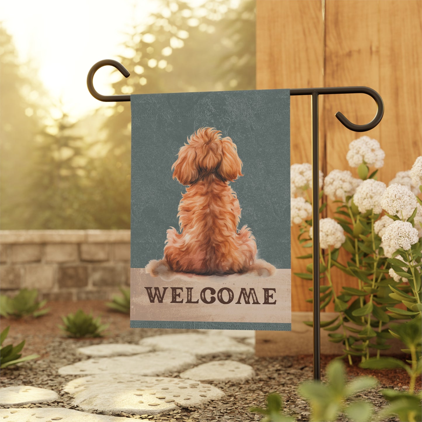 Poodle Welcome 2-Sided Garden & House Flag/Banner