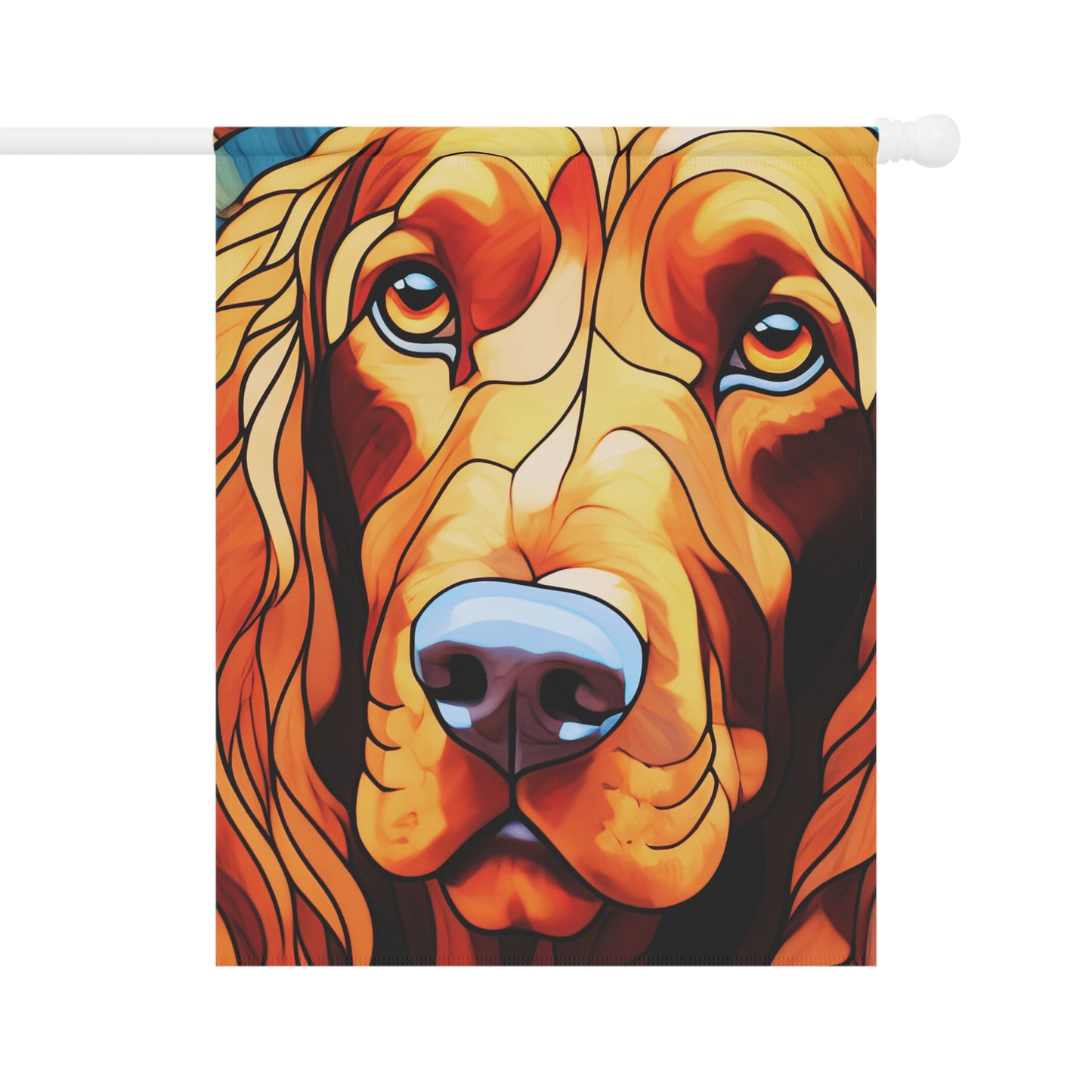 Irish Setter Face Stained Glass Look 2-Sided Garden & House Flag/Banner