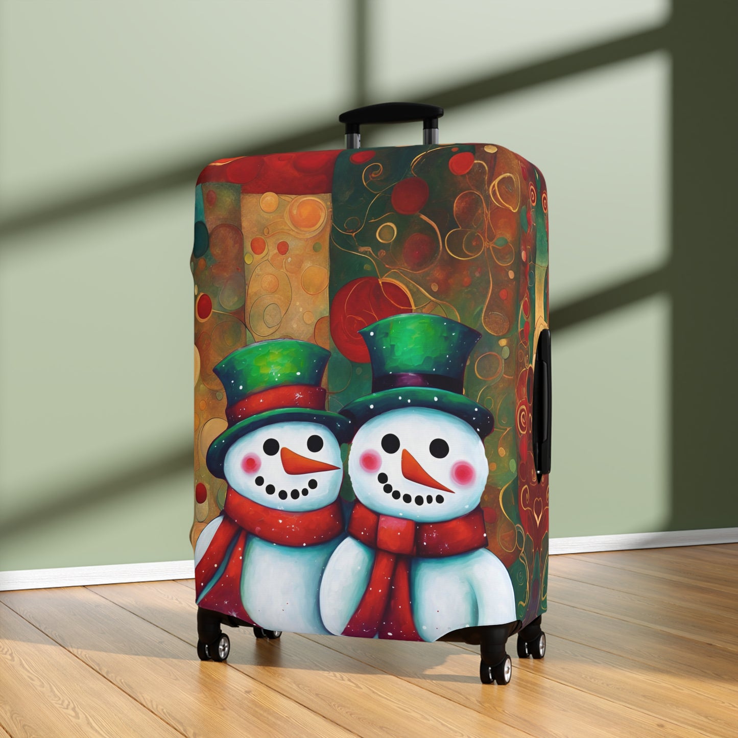 Snowman Couple Luggage Cover