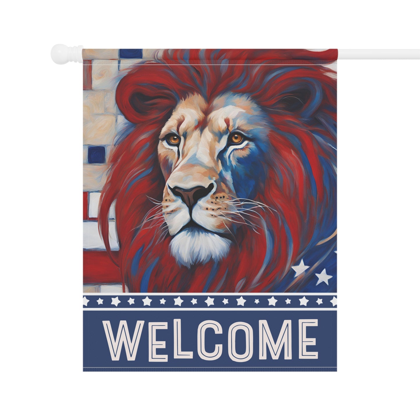 All American Lion Welcome 2-Sided Garden & House Flag/Banner