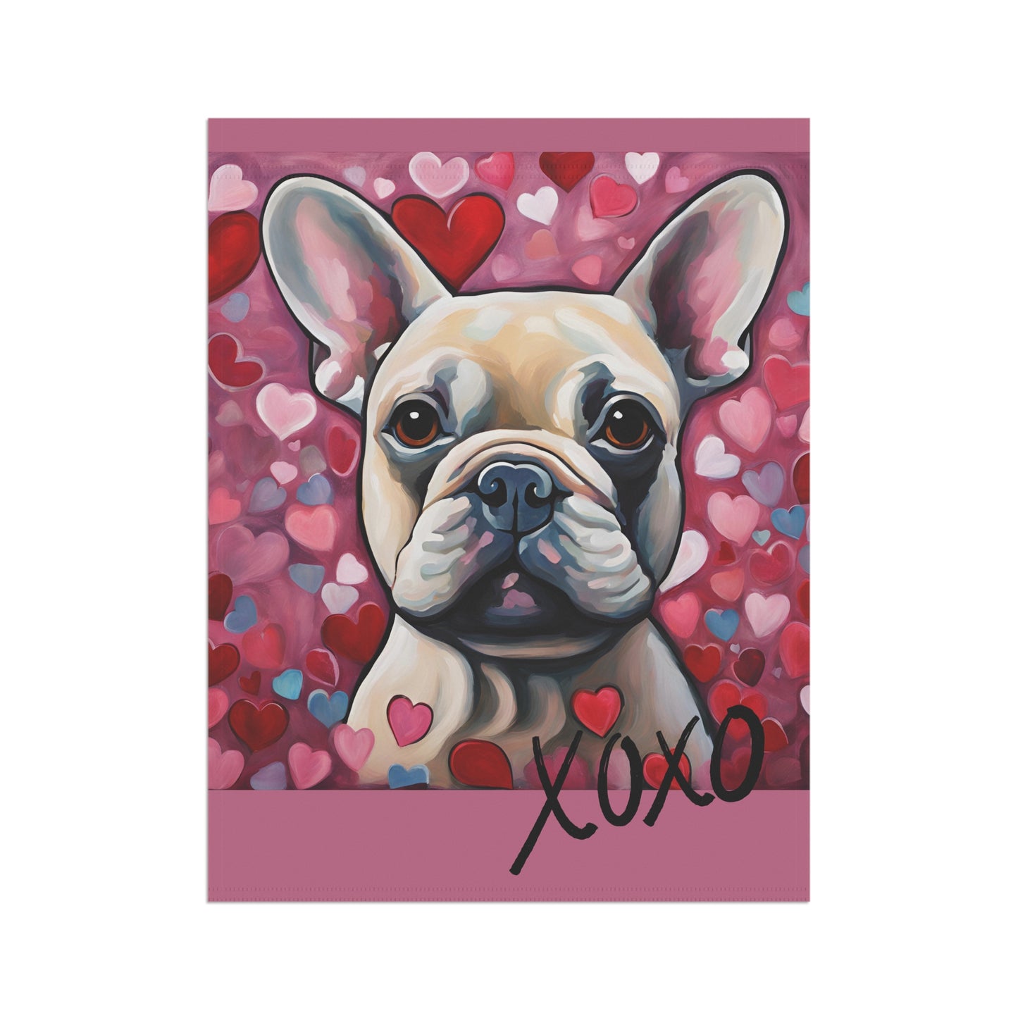 French Bulldog Valentine 2-Sided Garden & House Flag/Banner
