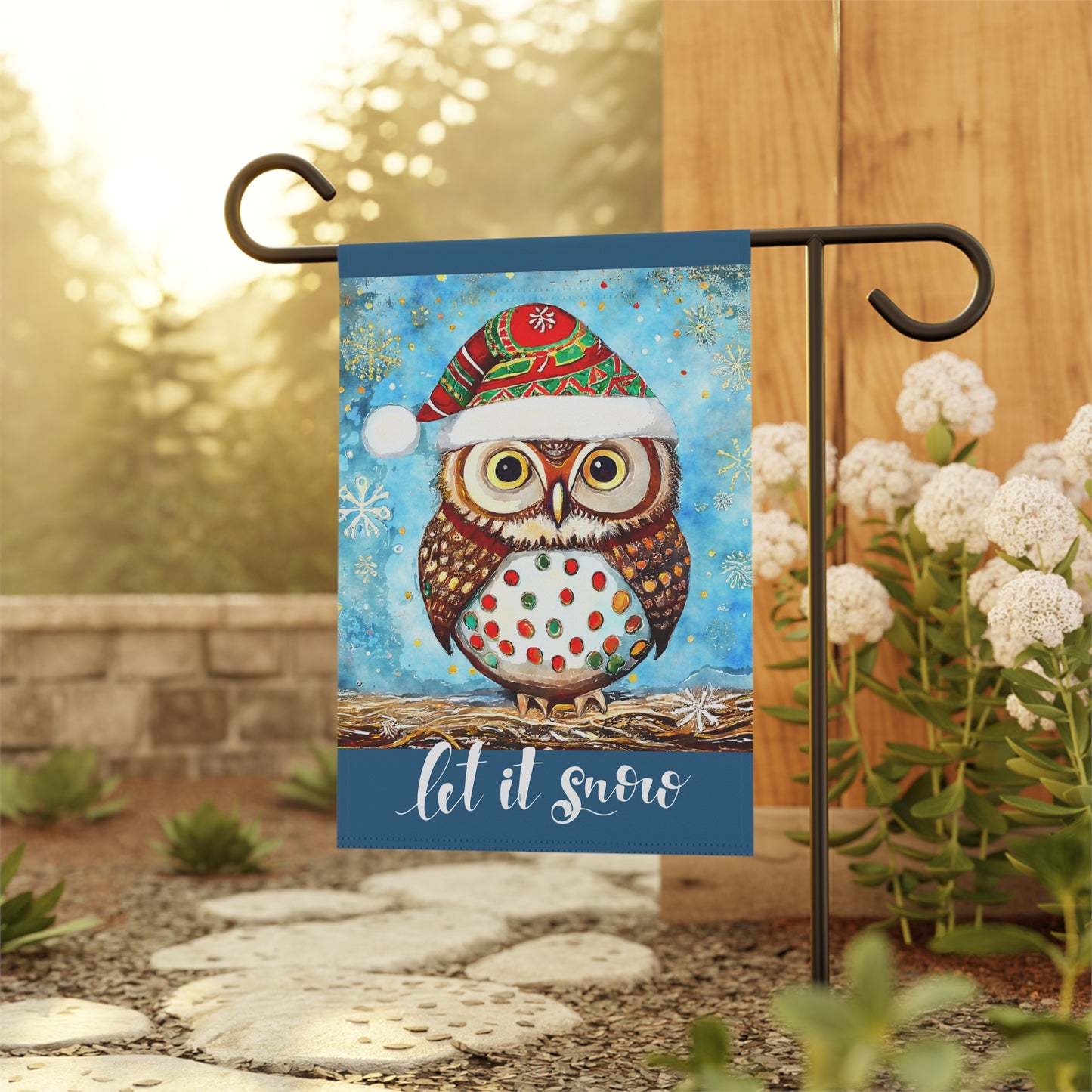 Let It Snow Owl 2-Sided Garden Banner