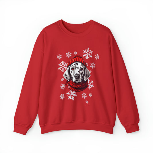 Dalmatian in Hat & Scarf Winter Snow Unisex Heavy Blend™ Crewneck Sweatshirt