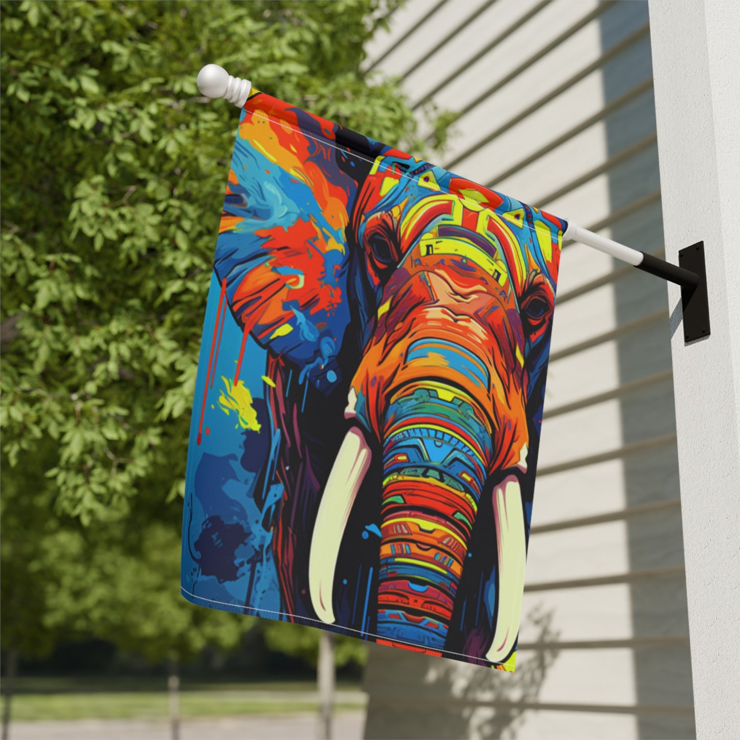 Just For the Helephant Abstract 2-Sided Garden & House Flag/Banner