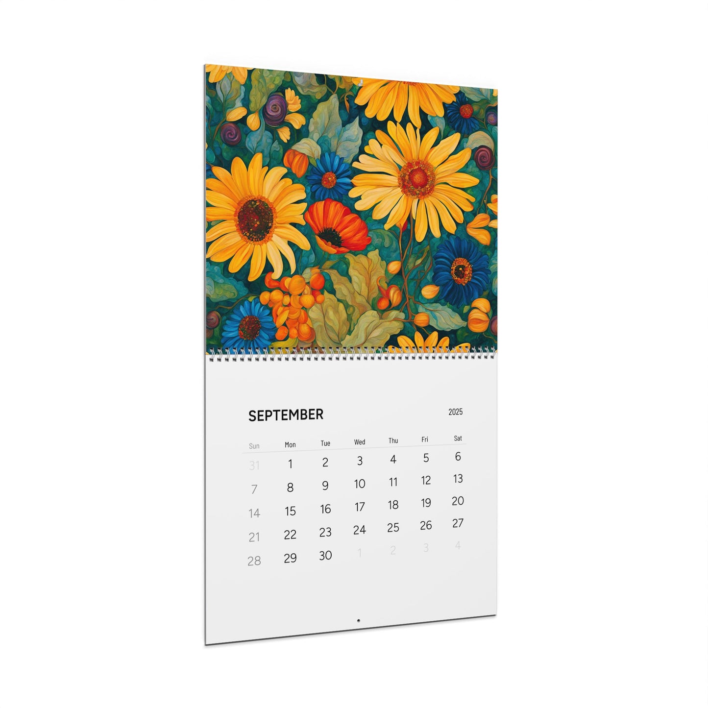 A Year of Flowers 14" x 11.5" 2025 Wall Calendar