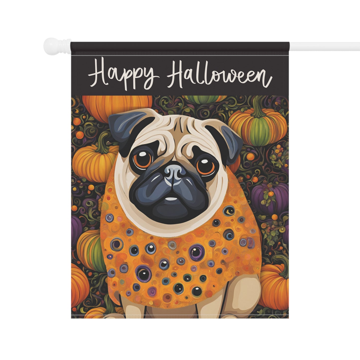 Pug Happy Halloween 2-Sided Garden & House Flag/Banner