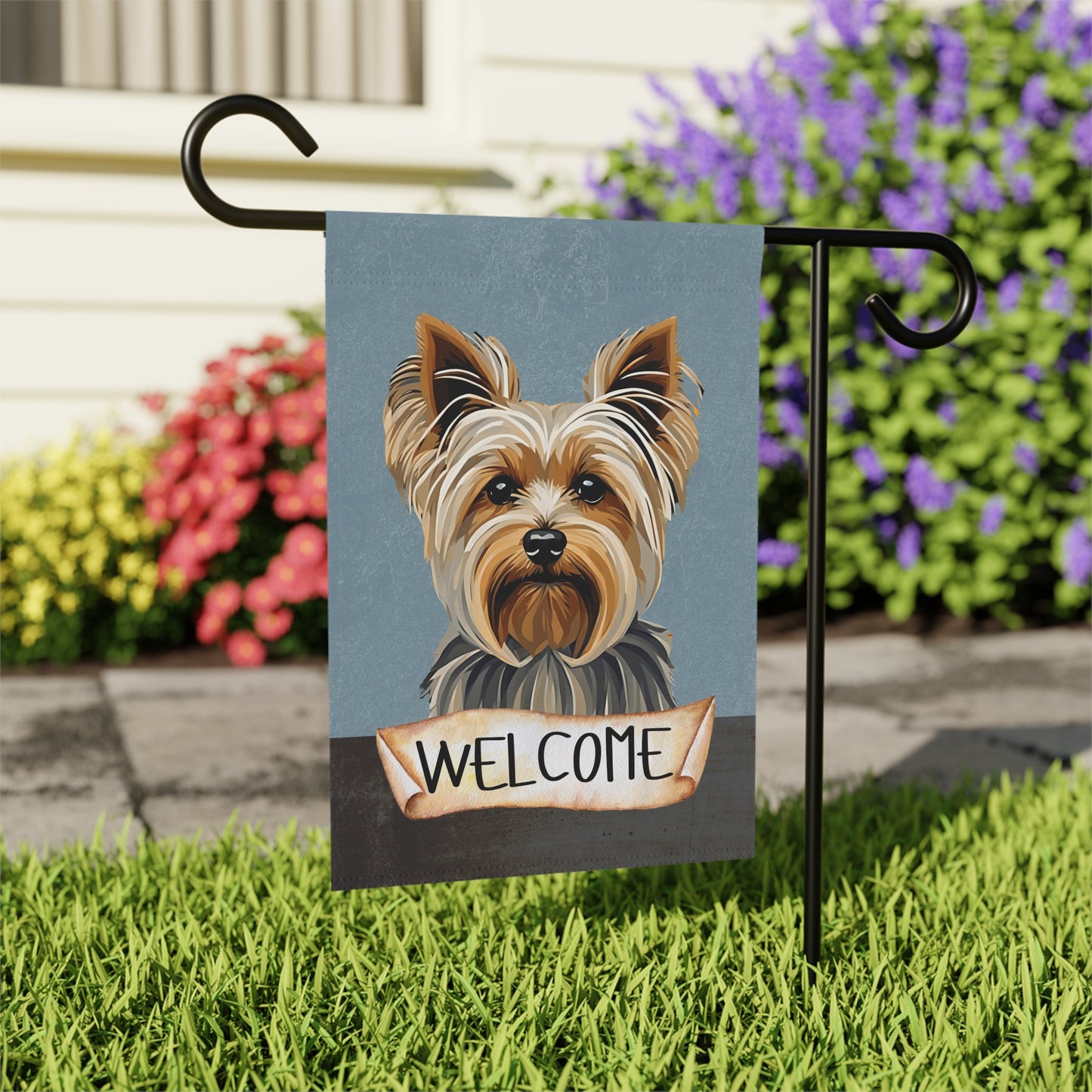 Yorkshire Terrier Welcome 2-Sided Garden & House Flag/Banner