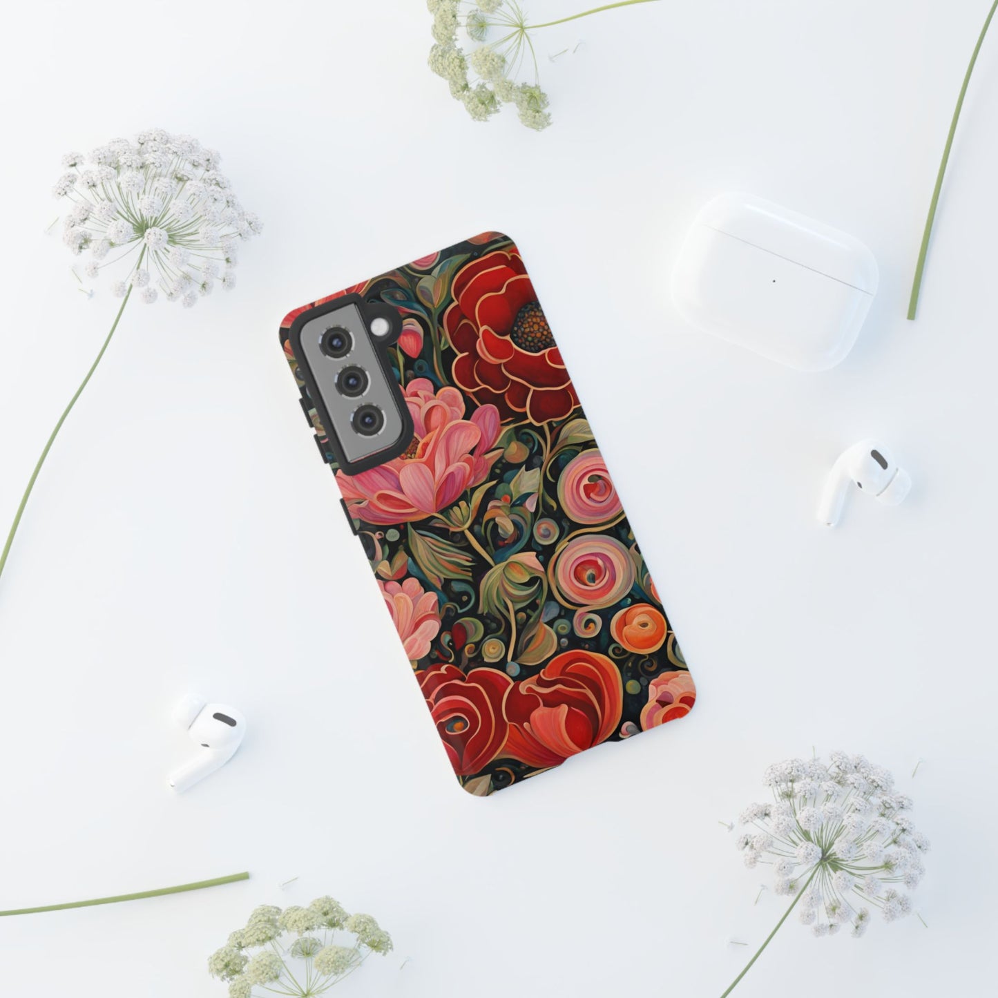 February Flowers iPhone Samsung Galaxy Google Pixel Tough Cases