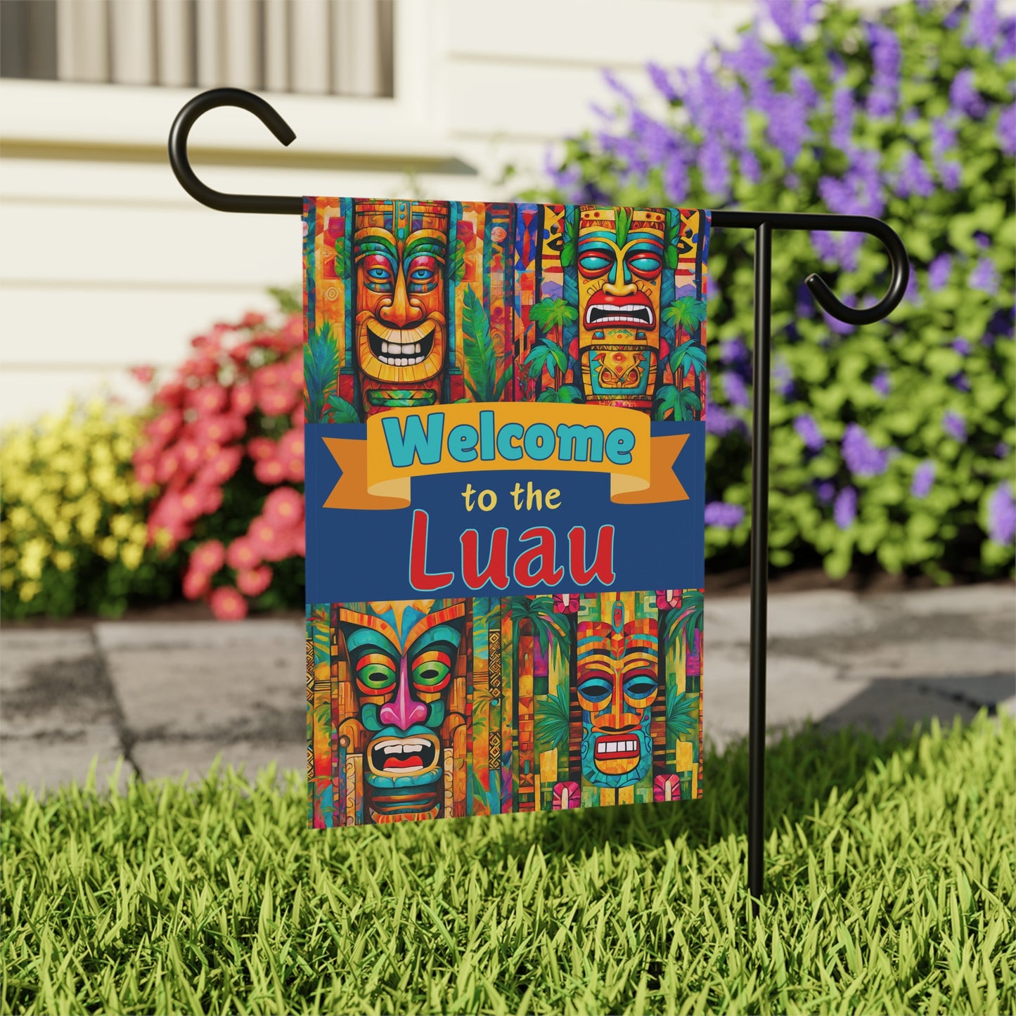 Tiki Welcome to the Luau 2-Sided Garden & House Flag/Banner