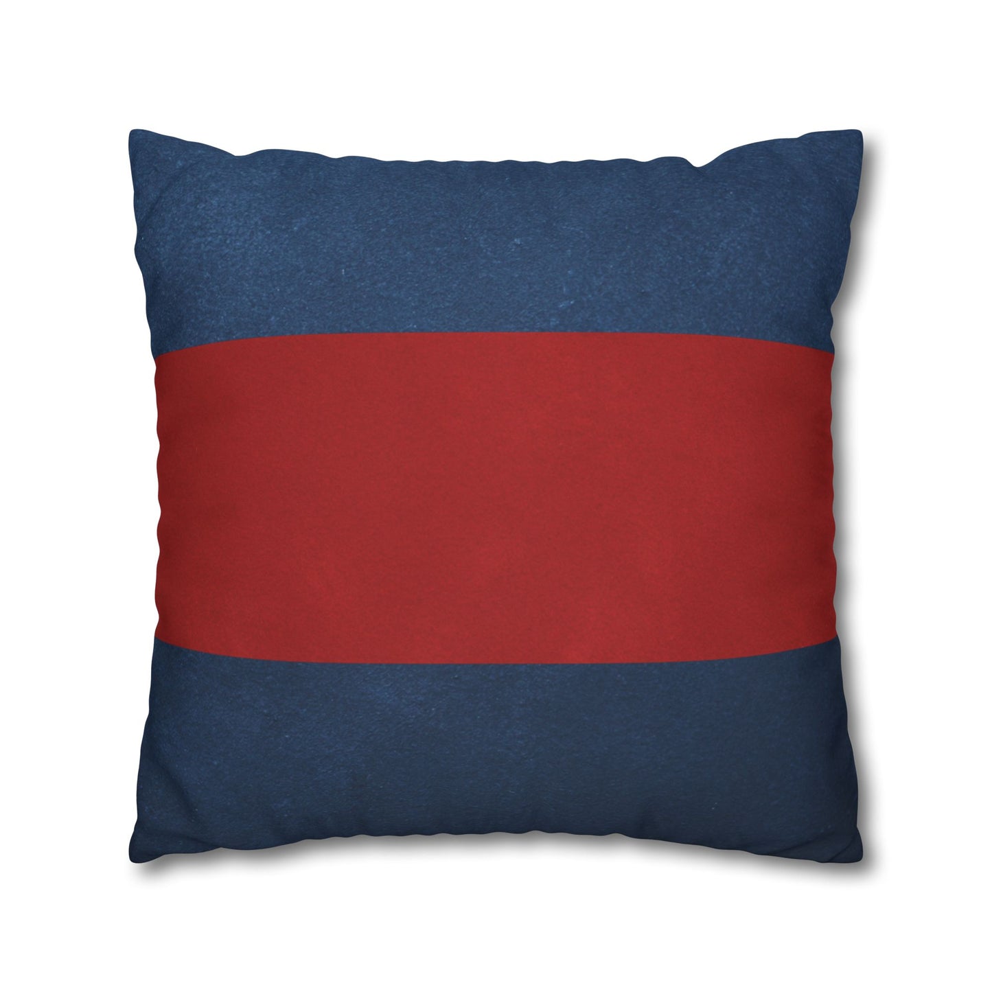 Merry Christmas Red & Navy Square Poly Canvas Pillowcase