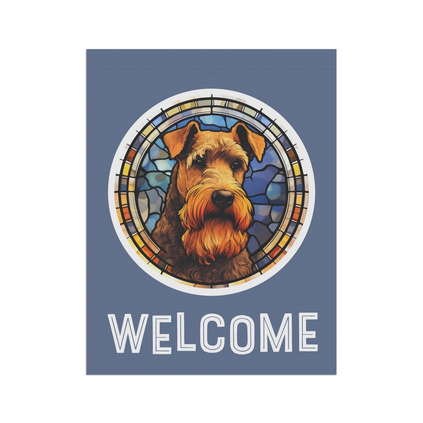 Welsh Terrier Welcome 2-Sided Garden & House Flag/Banner