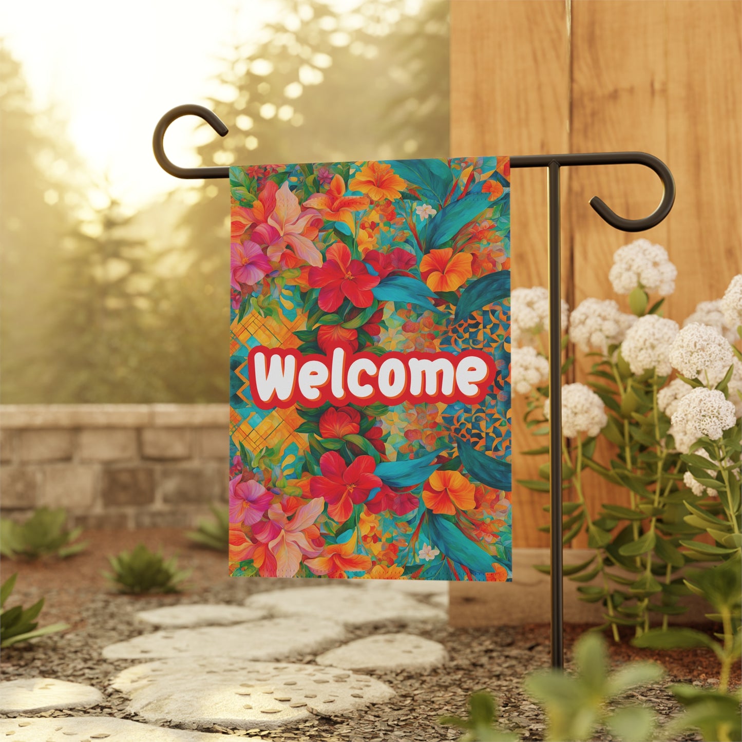 Aria Floral Welcome 2-Sided Garden & House Flag/Banner