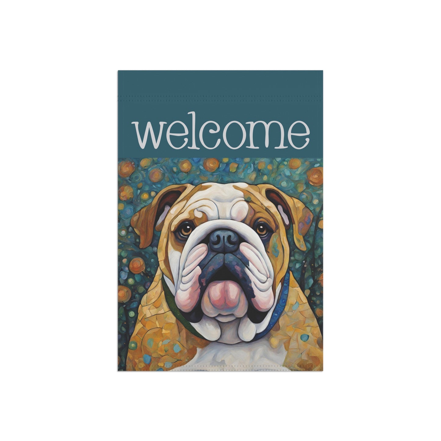 English Bulldog Welcome 2-Sided Garden & House Flag/Banner