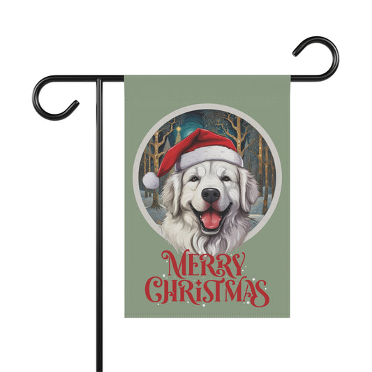 Great Pyrenees Merry Christmas 2-Sided Garden & House Flag/Banner