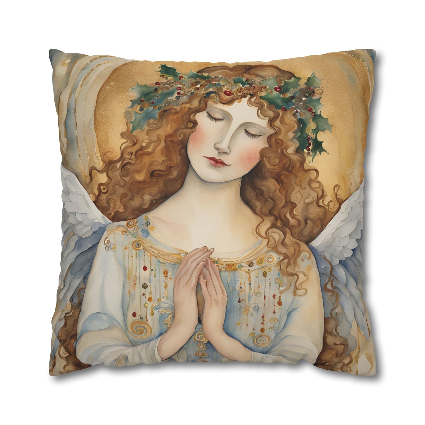 Guardian Angel Square Poly Canvas Pillowcase