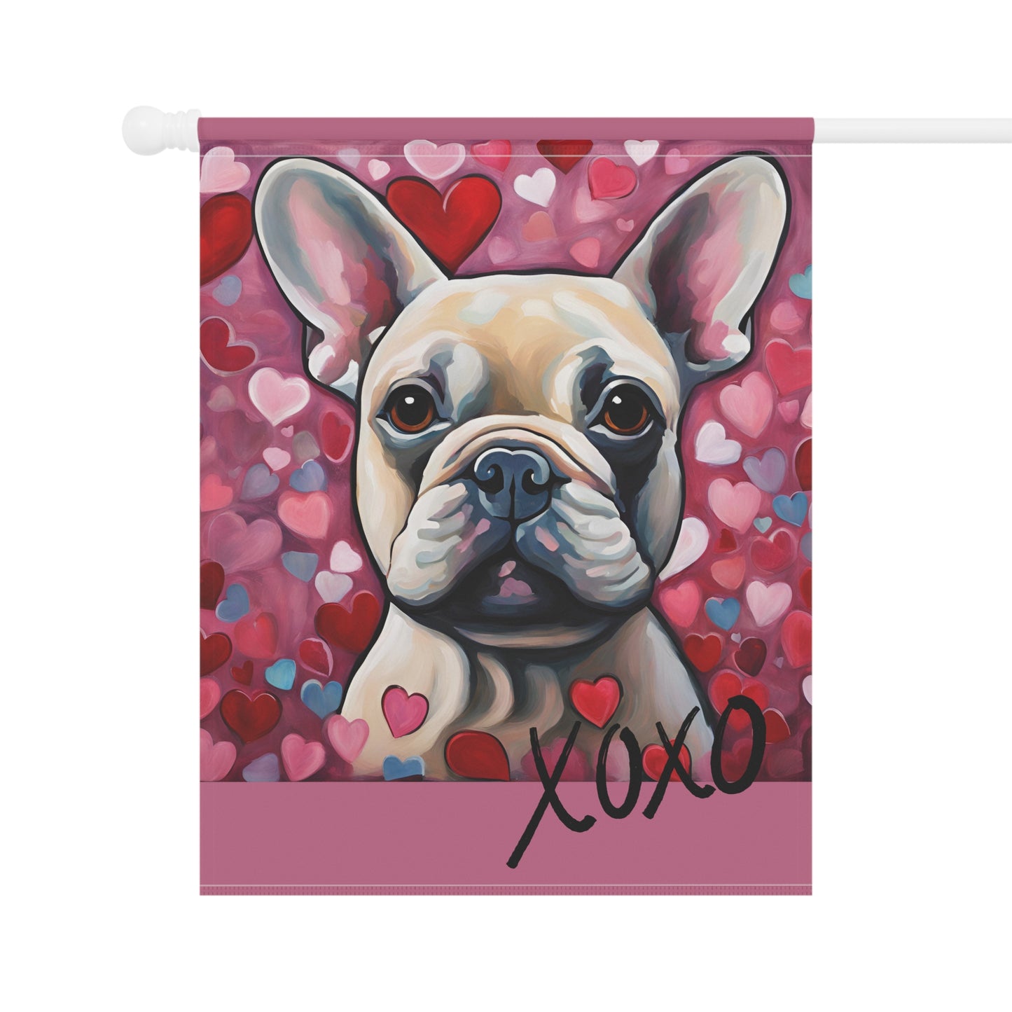 French Bulldog Valentine 2-Sided Garden & House Flag/Banner