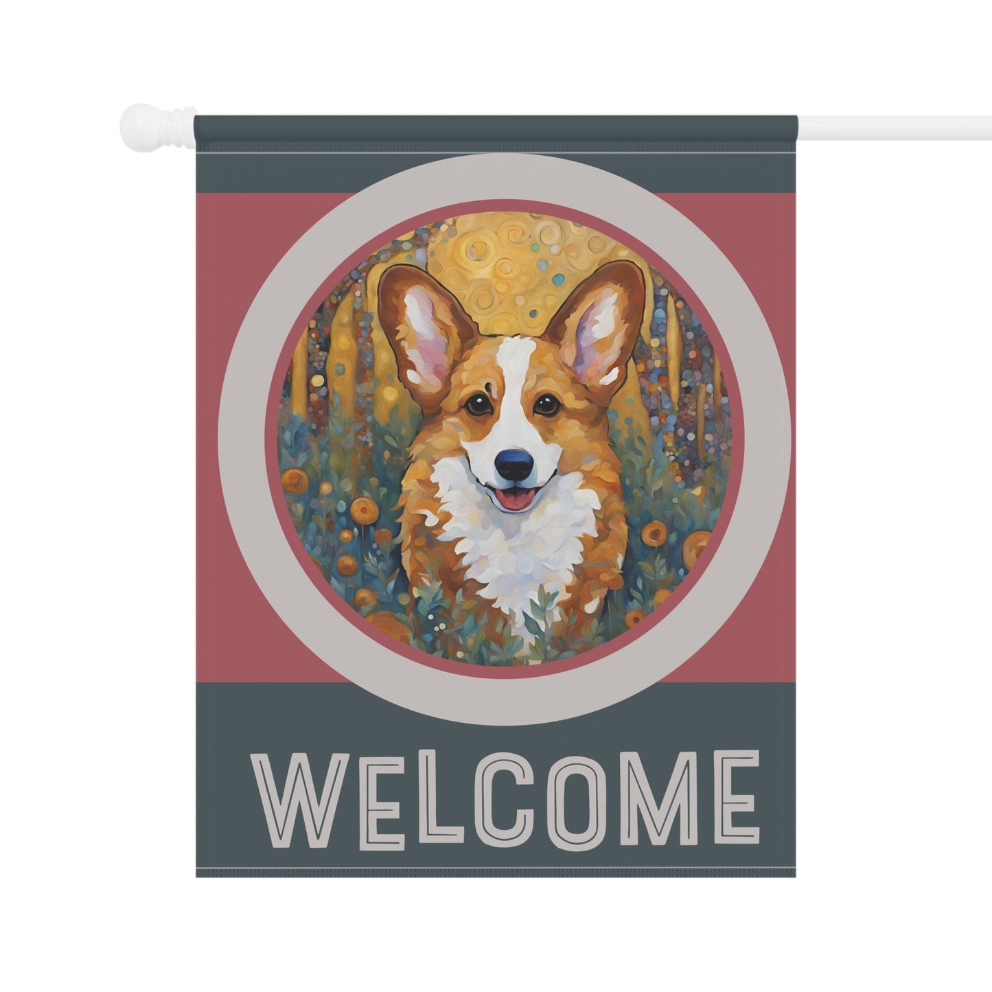 Corgi Welcome 2-Sided Garden & House Flag/Banner