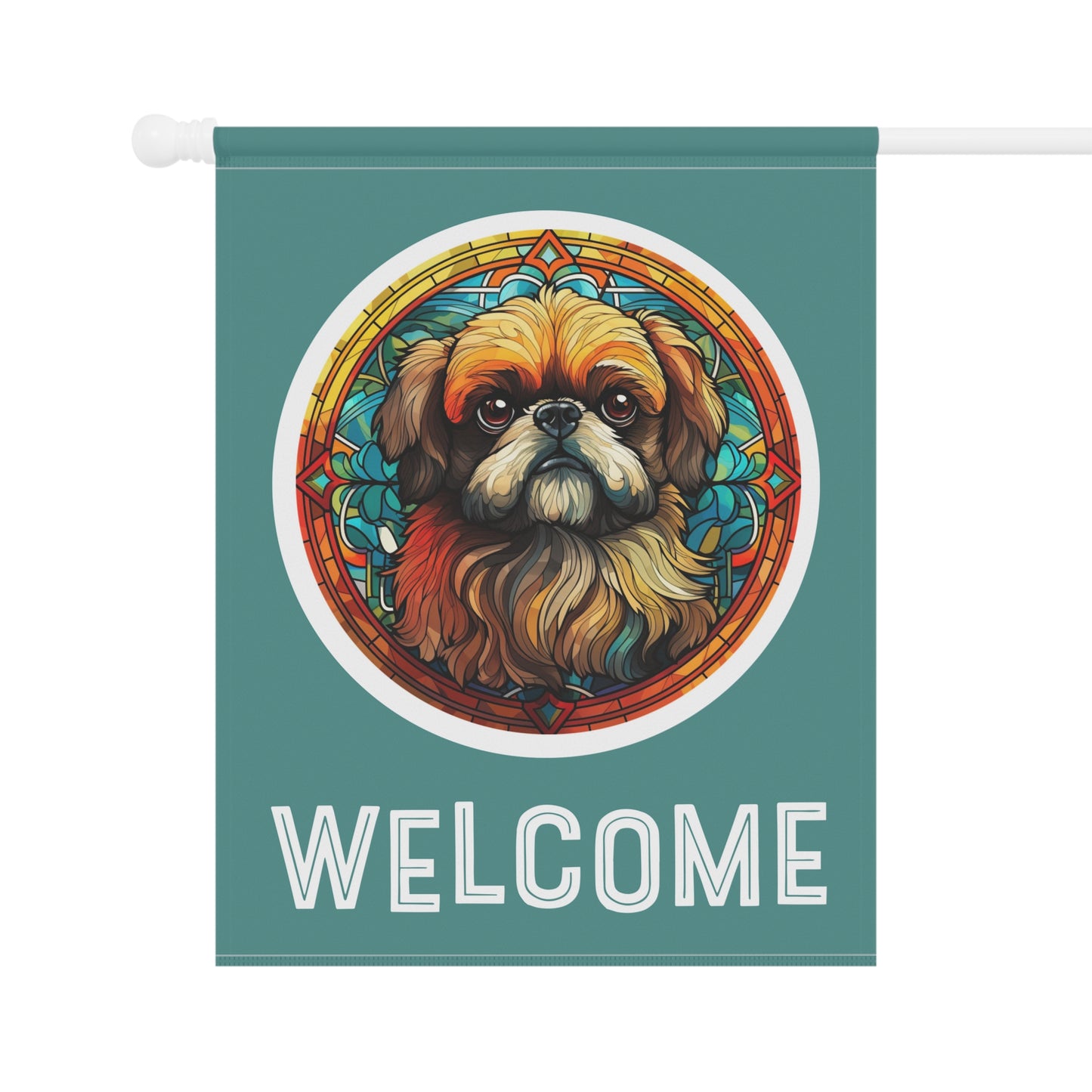 Pekingese Welcome 2-Sided Garden & House Flag/Banner