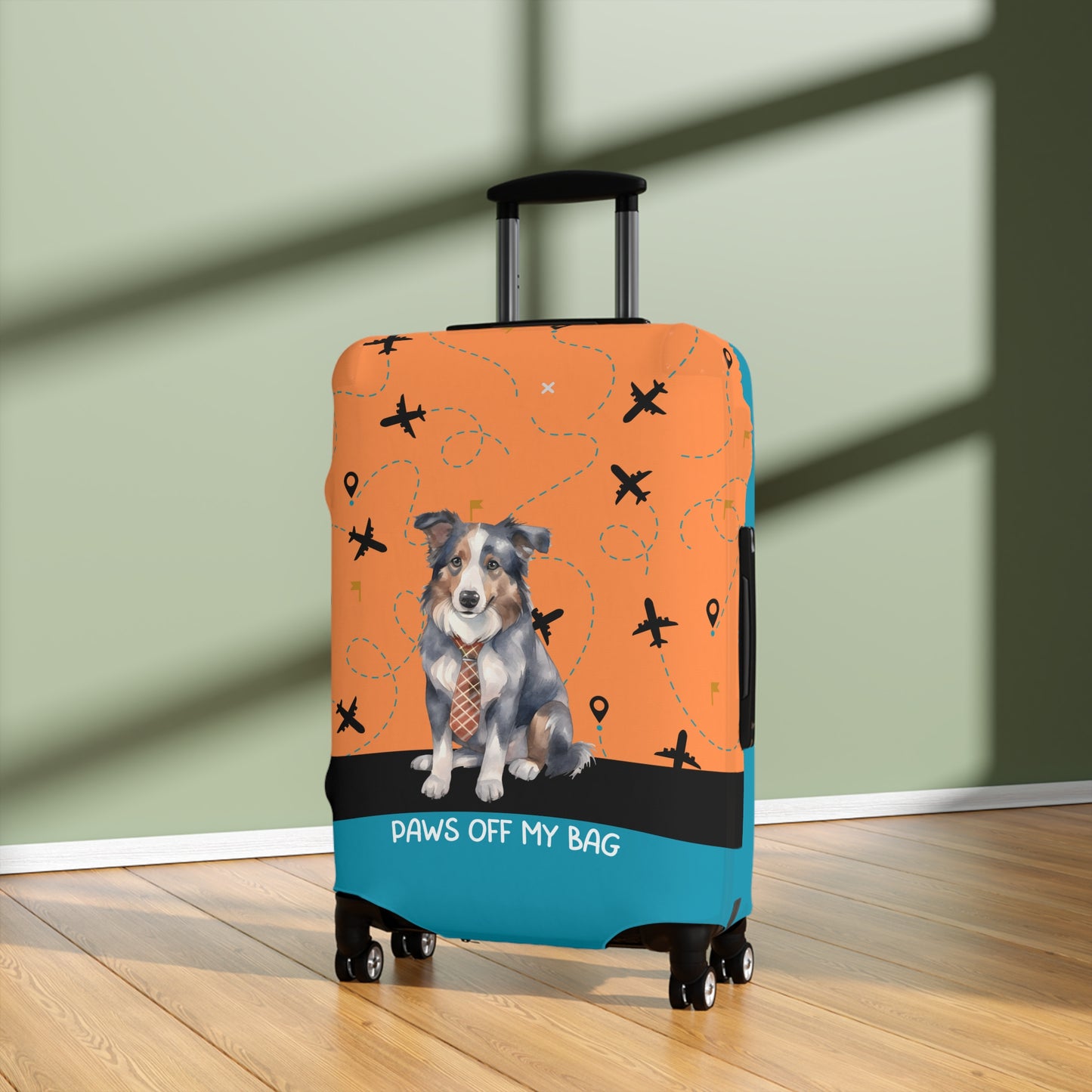 Border Collie in Tie Paws Off My Bag Luggage Cover