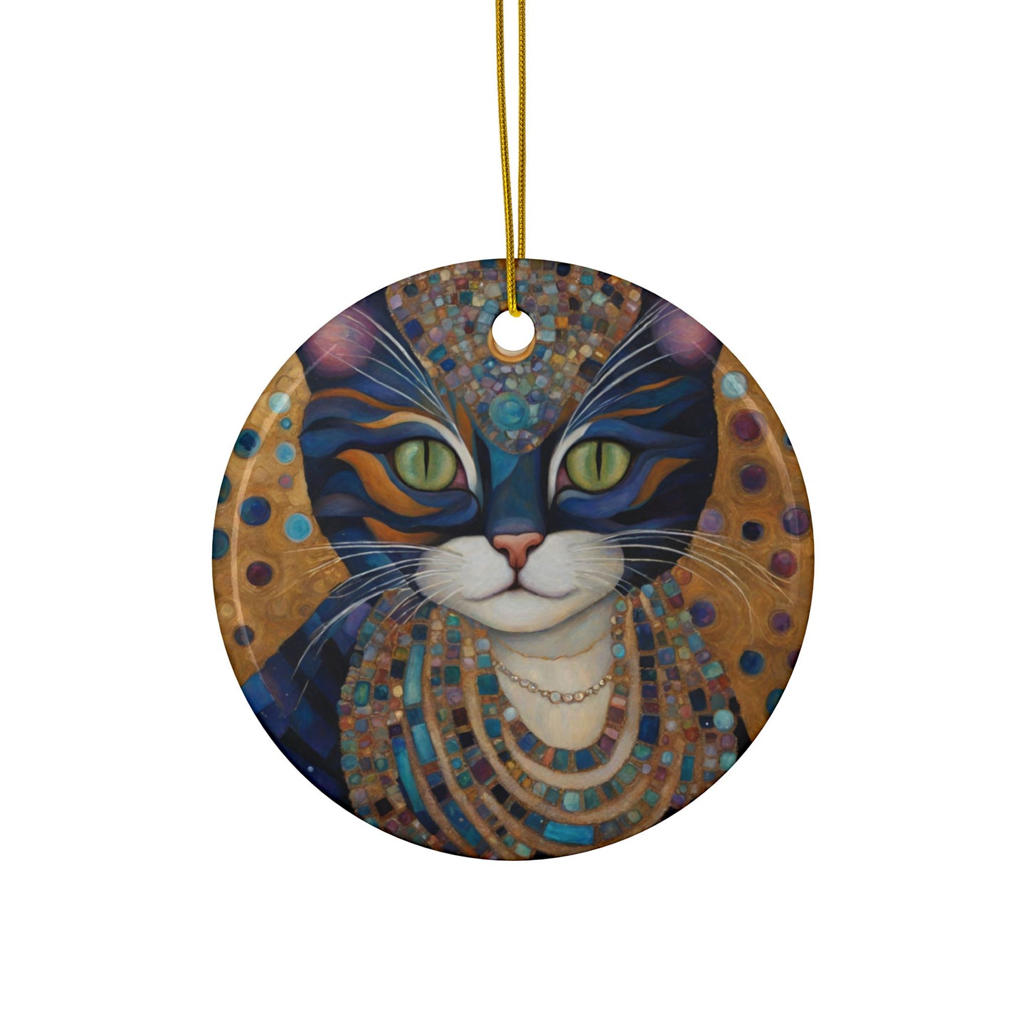 Alexandrite Cat 3" Ceramic Ornaments, 2-Side Print, (1pc, 10pcs)