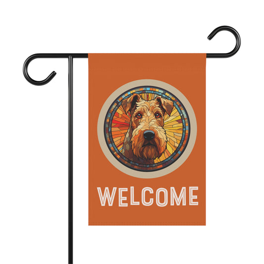 Airedale Terrier Welcome 2-Sided Garden & House Flag/Banner