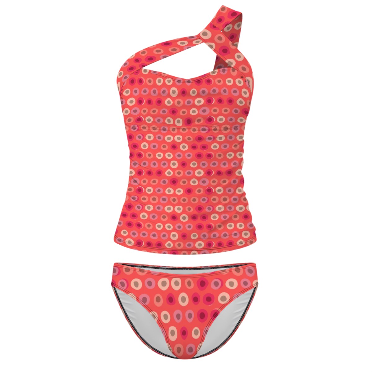 Bongo One-Shoulder Two Piece Tankini Swimsuit