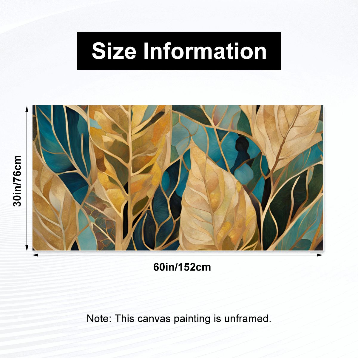 60" x 30" Printed Canvas Fabric Wall Art - No Frame (Made in USA)