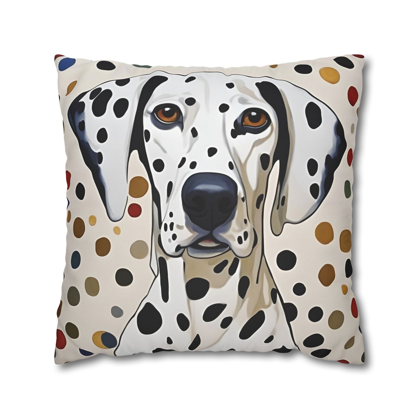 Dots for Dalmatians Square Poly Canvas Pillowcase