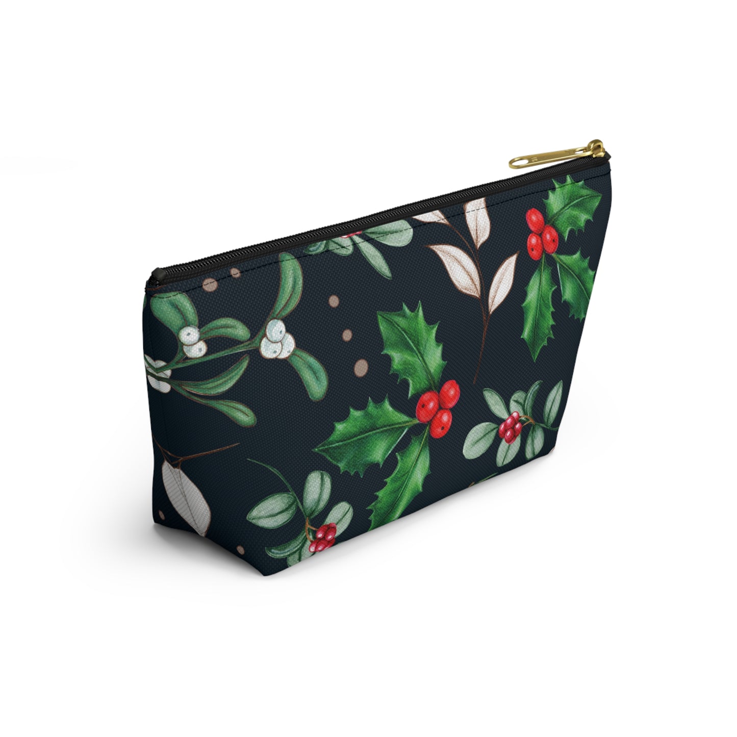 Holly Jolly Christmas Accessory Pouch w T-bottom