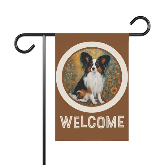 Papillon Welcome 2-Sided Garden & House Flag/Banner