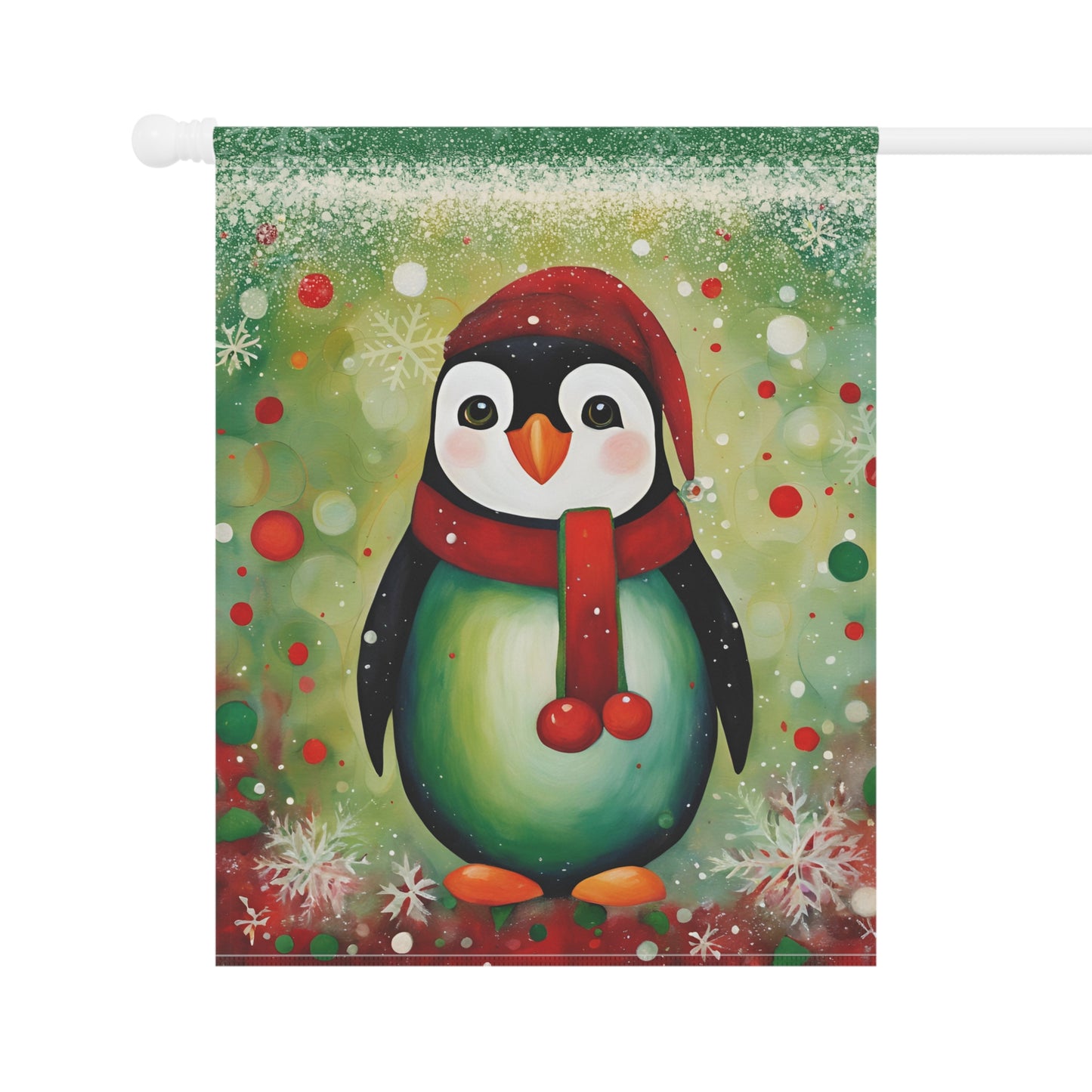 Holiday Penguin 2-Sided Garden & House Flag/Banner