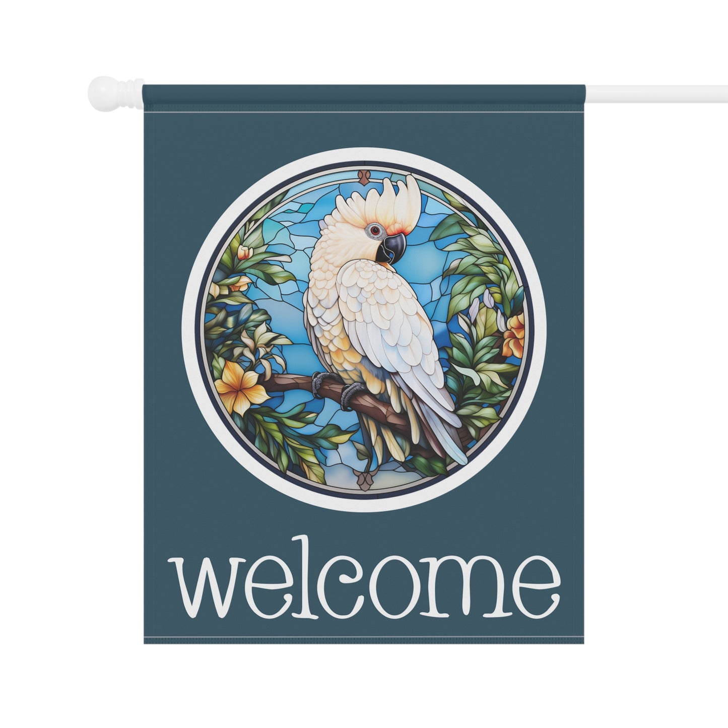 Cockatoo Welcome 2-Sided Garden & House Flag/Banner