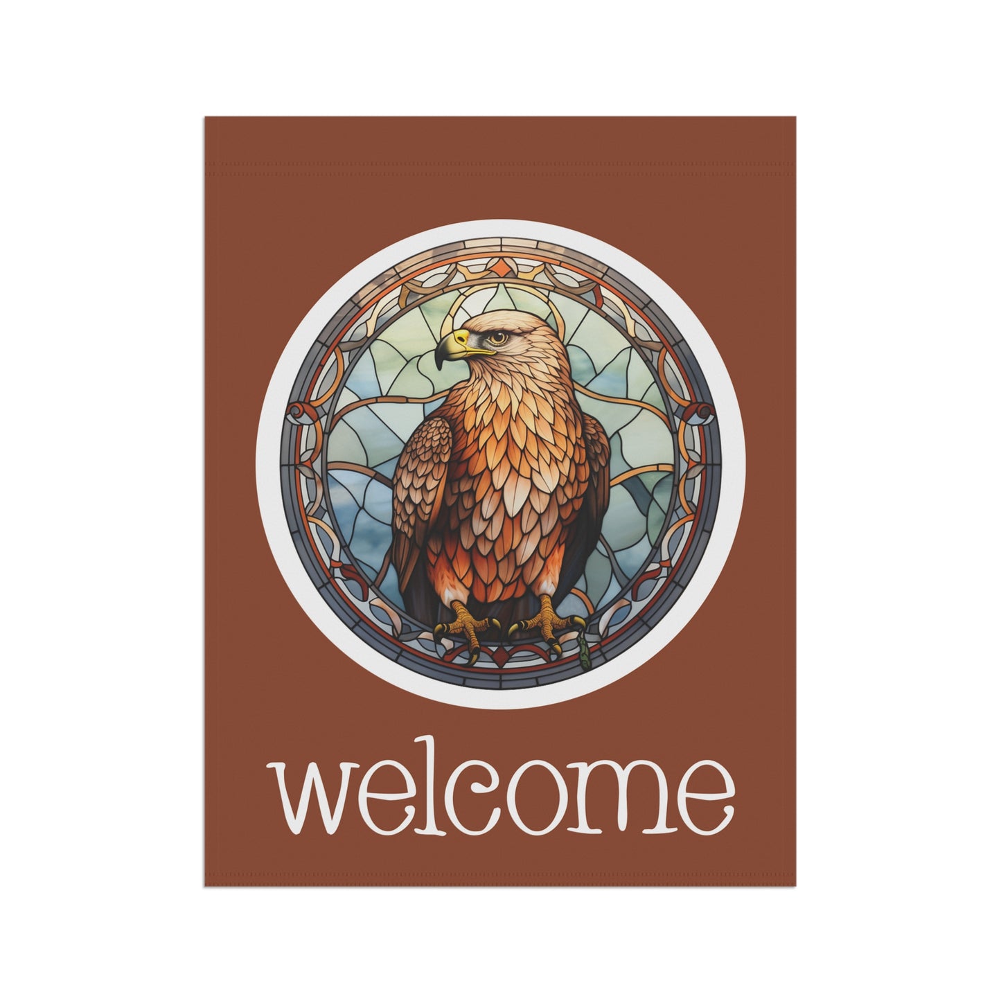 Hawk Welcome 2-Sided Garden & House Flag/Banner