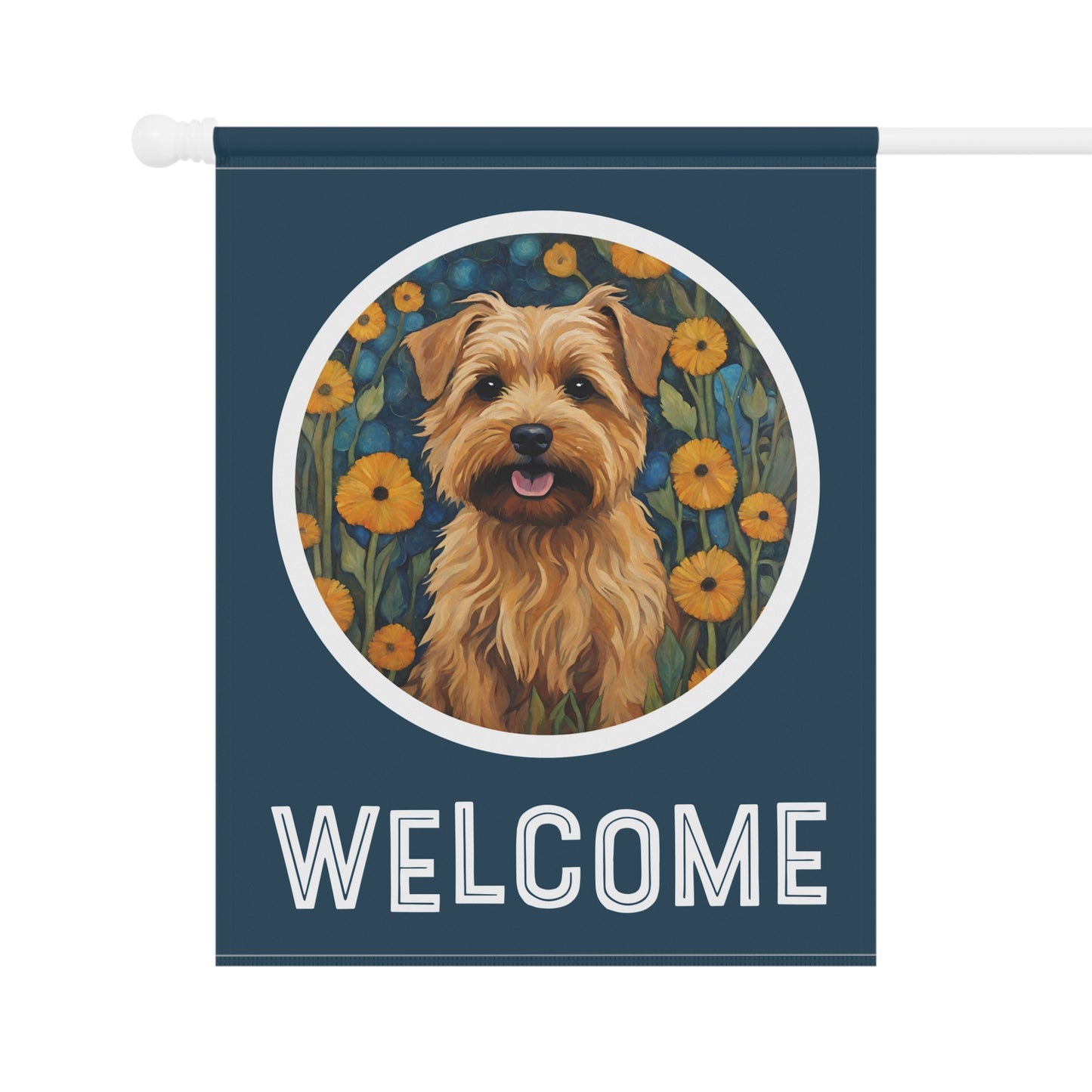 Norfolk Terrier Welcome 2-Sided Garden & House Flag/Banner