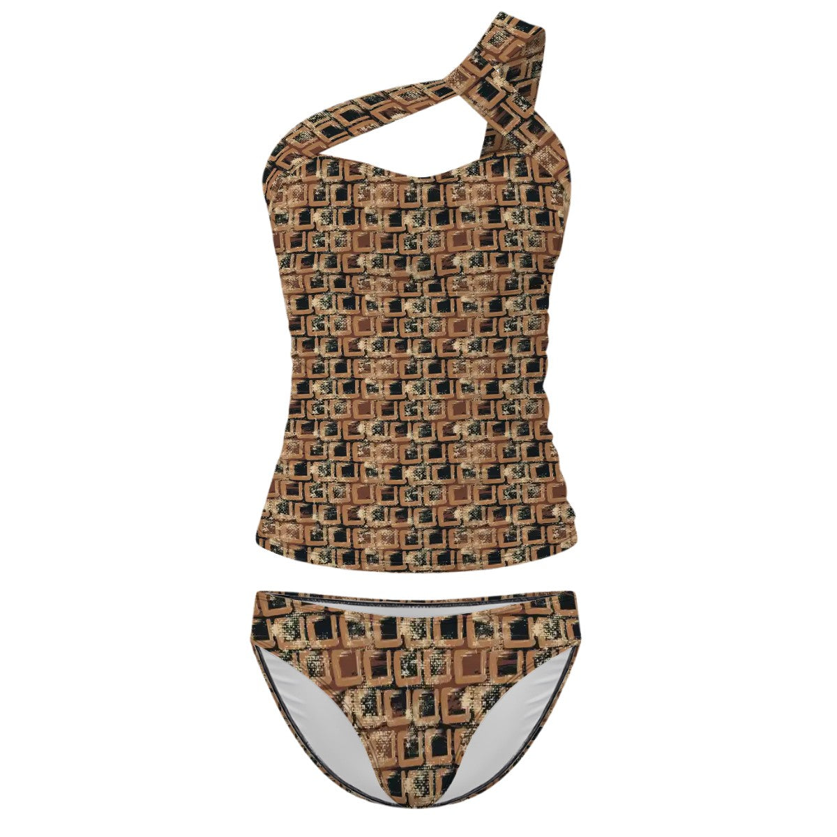 Chester One-Shoulder Two Piece Tankini Swimsuit