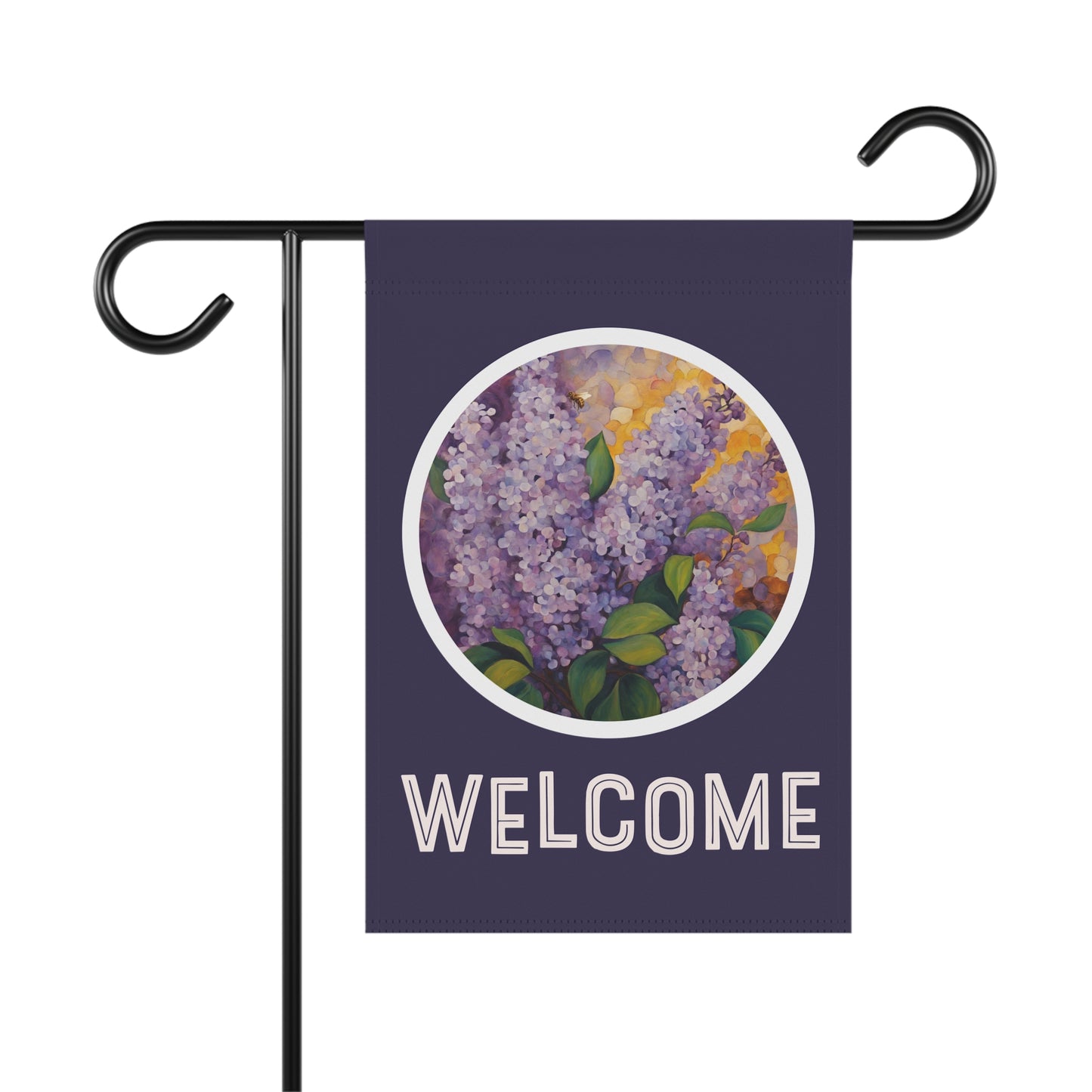 Visiting the Lilacs Welcome 2-Sided Garden & House Flag/Banner