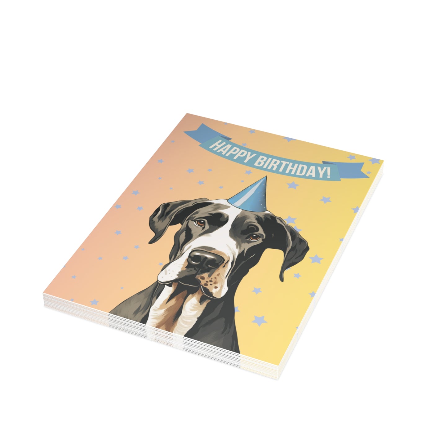 Great Dane Happy Birthday 5 x 7 Greeting Cards (10 Pack)